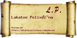 Lakatos Polixéna névjegykártya